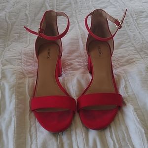 Red Heel Strap High Heels